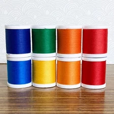 Coats & Clark Dual Duty Thread 8 Spools BRIGHTS Polyester All Purpose 125 yd