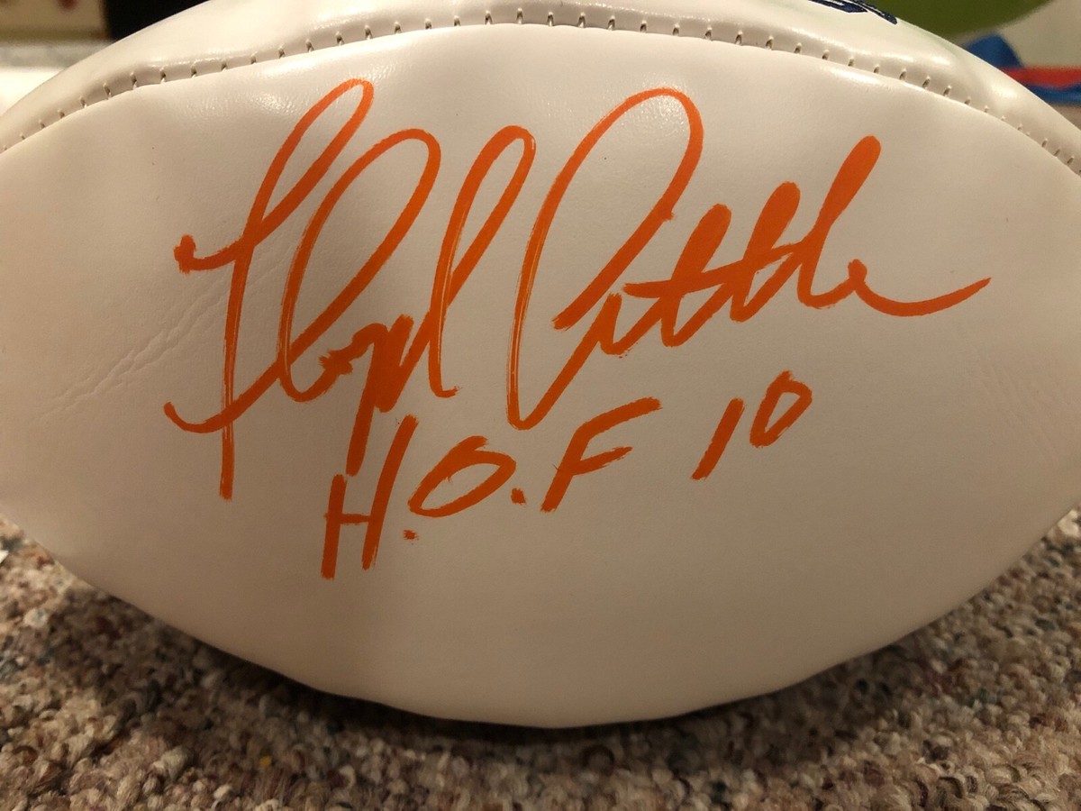 FLOYD LITTLE Full Size Denver Broncos White Logo Football Signed