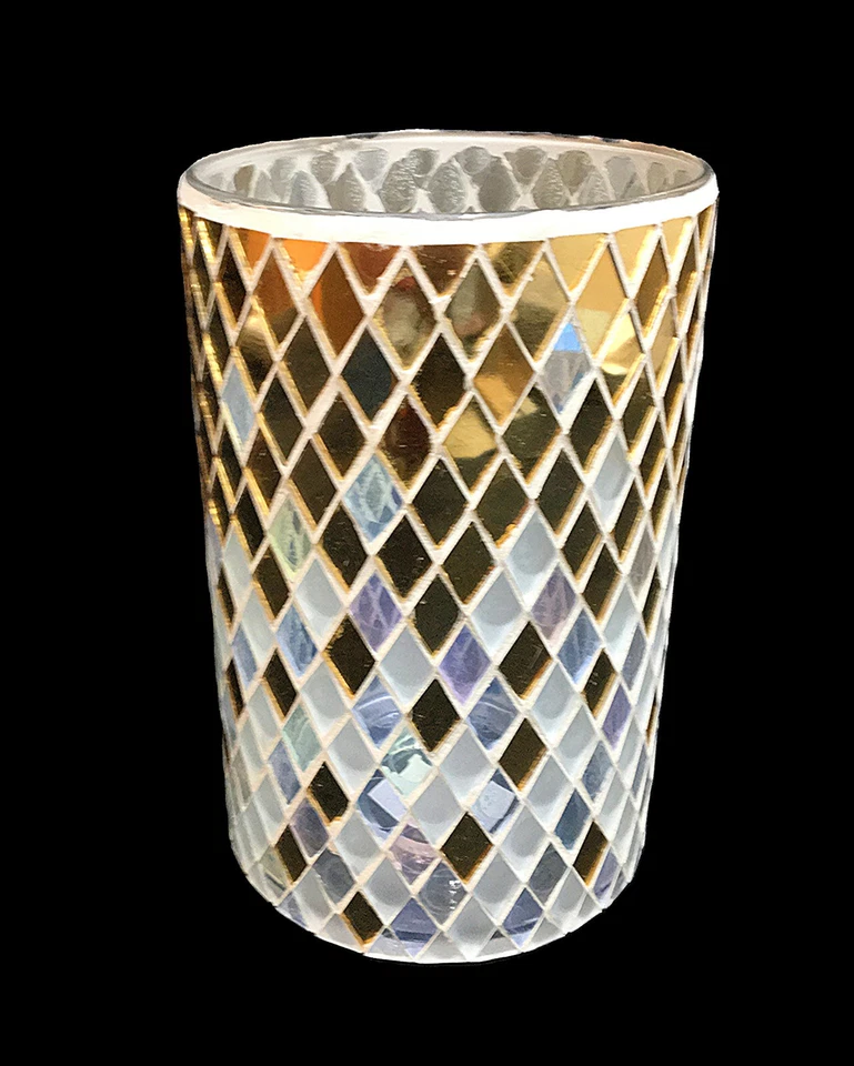 洋基蜡烛珠光马赛克 Harlequin Hurricane 金色透明磨砂瓷砖玻璃 — 第 2/4 张图片