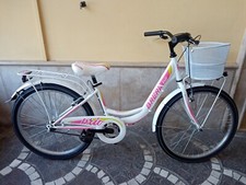 BICICLETTA 24 BRERA " BRIO LOVE " BIMBA - 1 VELOCITA' BIANCO-ROSA - CON CESTINO