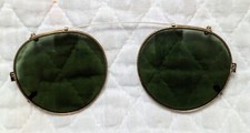 Vtg BAUSCH  LOMB Clip On Sunglasses Green Glass Lenses 1/10 12K GF