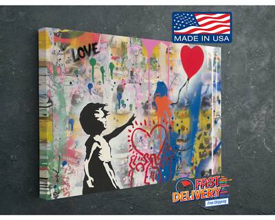 Banksy Wall Print Best Of Canvas There Is Always Hope Colorful Street Art