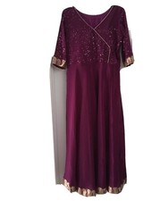 Indian Pakistani Designer Bollywood Anarkali Ethnic Wedding Party Gown NWT Large