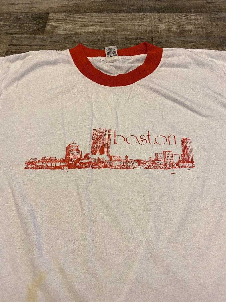 Vintage 80s Boston Ringer T Shirt Size XLarge | eBay