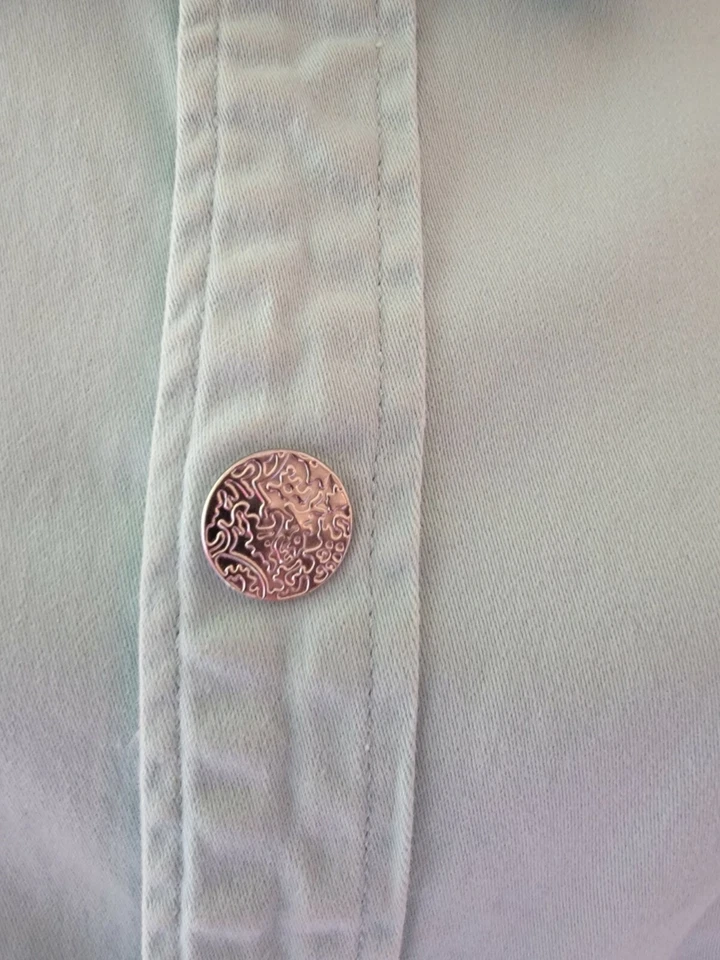 Chaqueta Blazer Mujer Etílico Suave Denim Azul Pálido Bolsillos Frontales a Presión Mediana M Foto 3 de 4