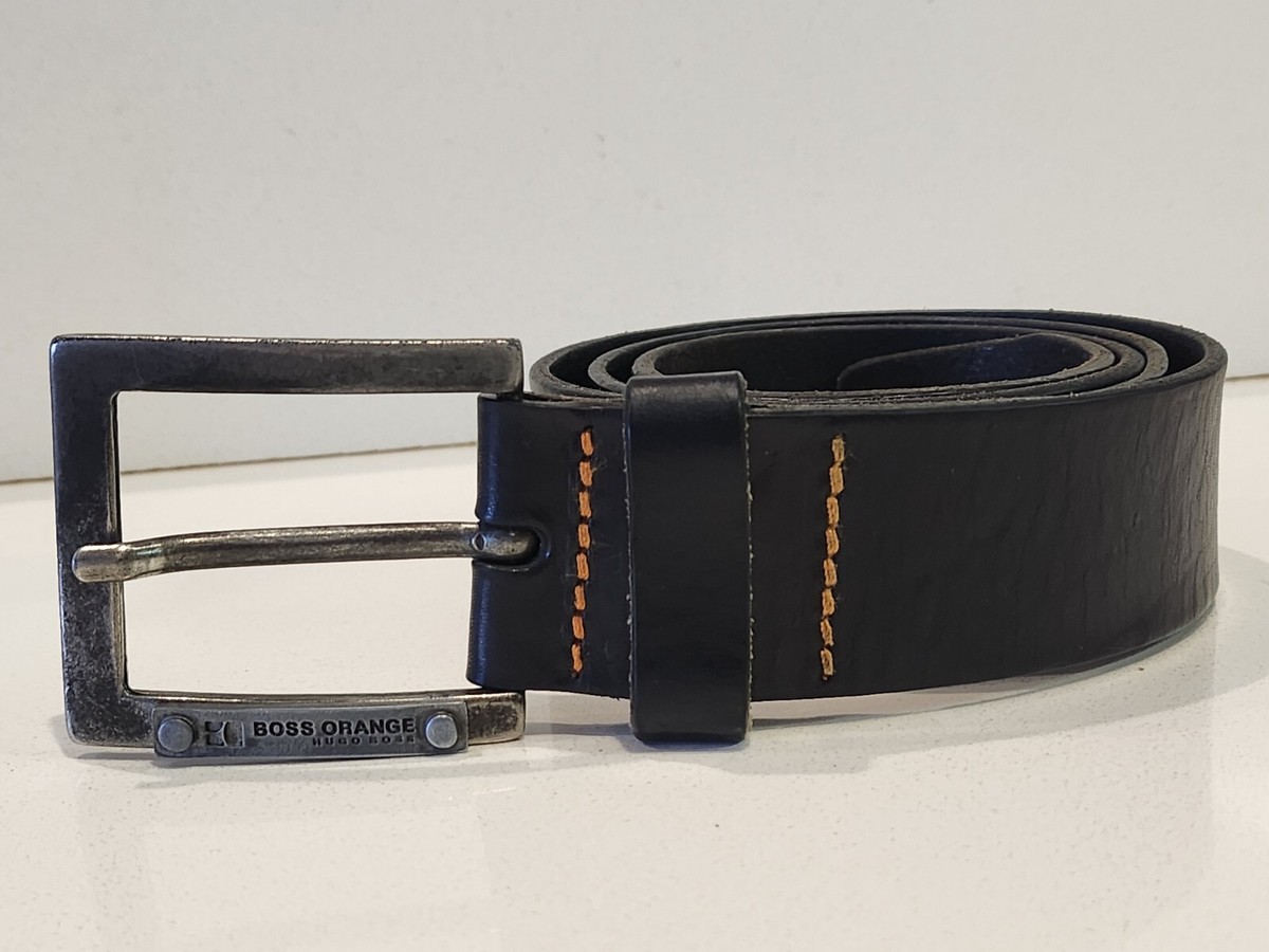 Hugo Boss Orange Label Black Dress Belt 100% Authentic Leather