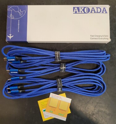 AkoaDa 3-Pack (10ft+6.6ft+3.3ft) USB -C to USB-C Fast Charger