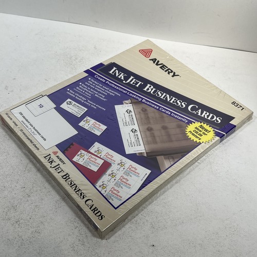 NOS 1994 250 Avery Microperf Business Cards Inkjet 2 x 3 1/2 White 8371 U - Picture 4 of 6