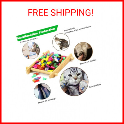 VICTHY 100pcs Cat Nail Caps, Colorful Pet Cat Soft Claws Nail Covers for  Cat Cla