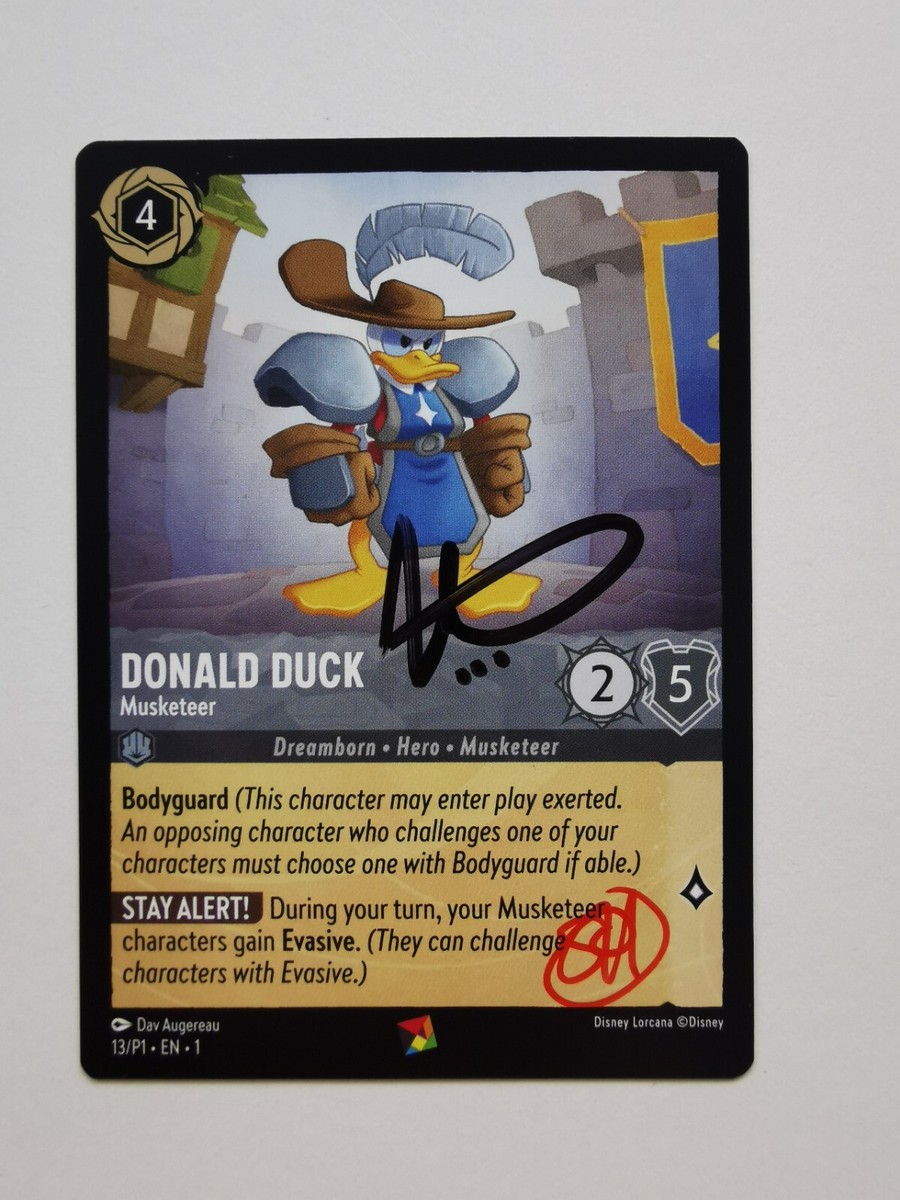 Disney Lorcana Donald Duck Musketeer SIGNED Spiel 2023 Promo Disney Lorcana Donald Duck Musketeer SIGNED Spiel 2023 Promo