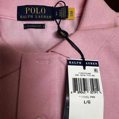 その他 M Polo Ralph Lauren solid pink men's polo shirt Large | eBay
