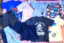 10 pieces size 5/6 boys clothes Cotton Shirt 3 tees Pj top 4 shorts U8