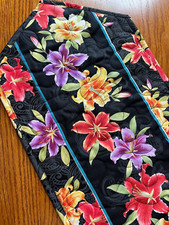 Handcrafted-Quilted Table Runner-Lillies in the Field-Variety of Colors NEW 2025