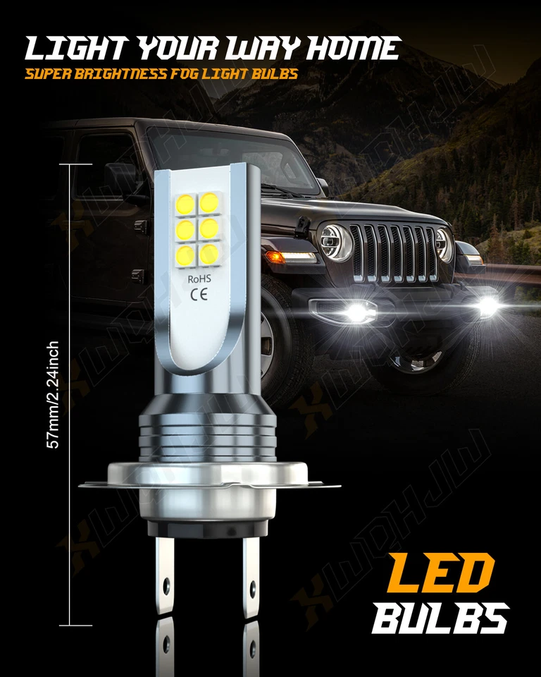 For Ducati Monster 696 750 796 797 1100 1200 LED Motorcycle Headlight White Bulb - Image 3 of 4