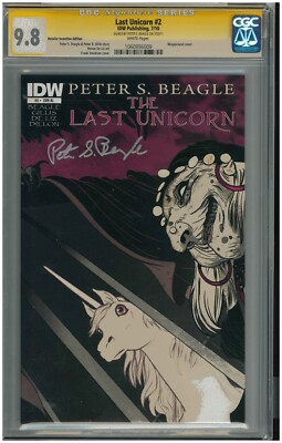 Last Unicorn #2 IDW Publishing 7/10 Signed by Peter S. Beagle [White Pages] CGC.