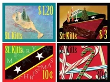 Saint Kitts 2009 - Christmas Art - Set of 4 Perf Stamps - Scott #734-7 -  MNH