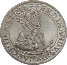 Roman German Empire House of Habsburg Archduke Ferdinand Thaler No Year Hall