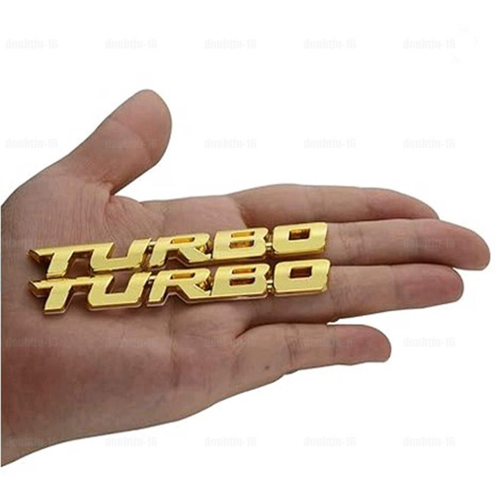 Car Styling Stickers 3D Gold TURBO Logo Metal Emblem Badge Decal Car Accessories