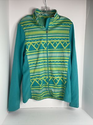 Women's Spyder Long Sleeve Full Zip Jacket Size M (10) Teal With Logo Size 10