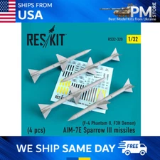Reskit RS32-0320 AIM-7E Sparrow III missiles 4pcs F-4 Phantom II, F3H Demon 1/32