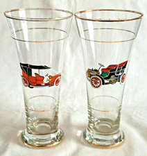 Vintage Ford & Austin Cars - 1960's Slim Tall Glasses