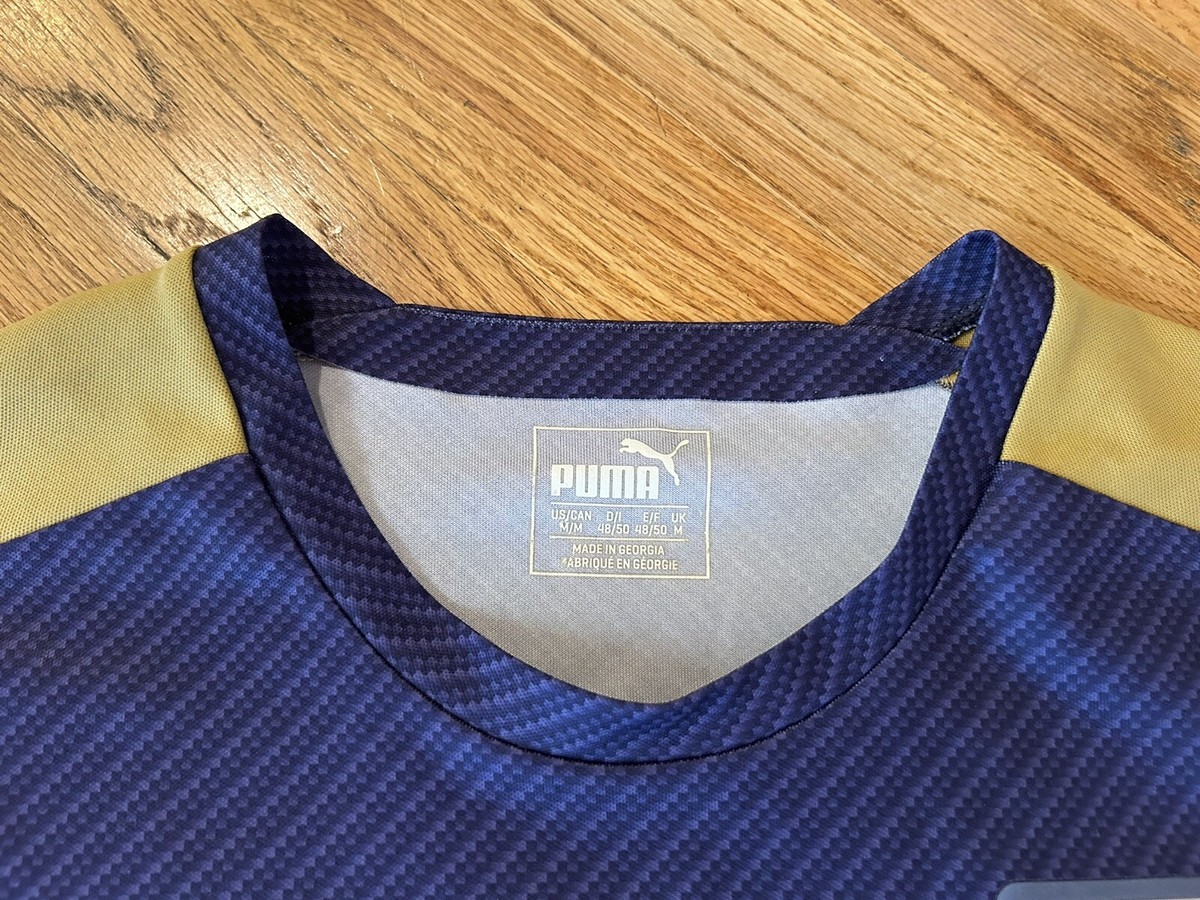 Italy Puma Jersey Mens Medium Blue Gold Soccer Training Shirt