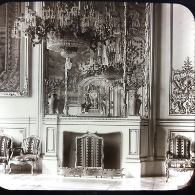 Windsor Castle Chandler & Mandel Clock Antique Magic Lantern Glass Slide Photo