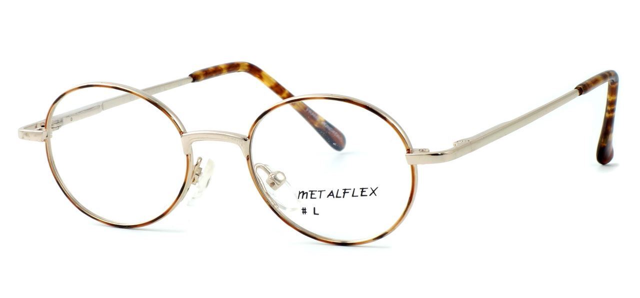 Calabria MetaFlex L Gold Demi Amber 40mm Designer Multi-Focus Blue Light Glasses