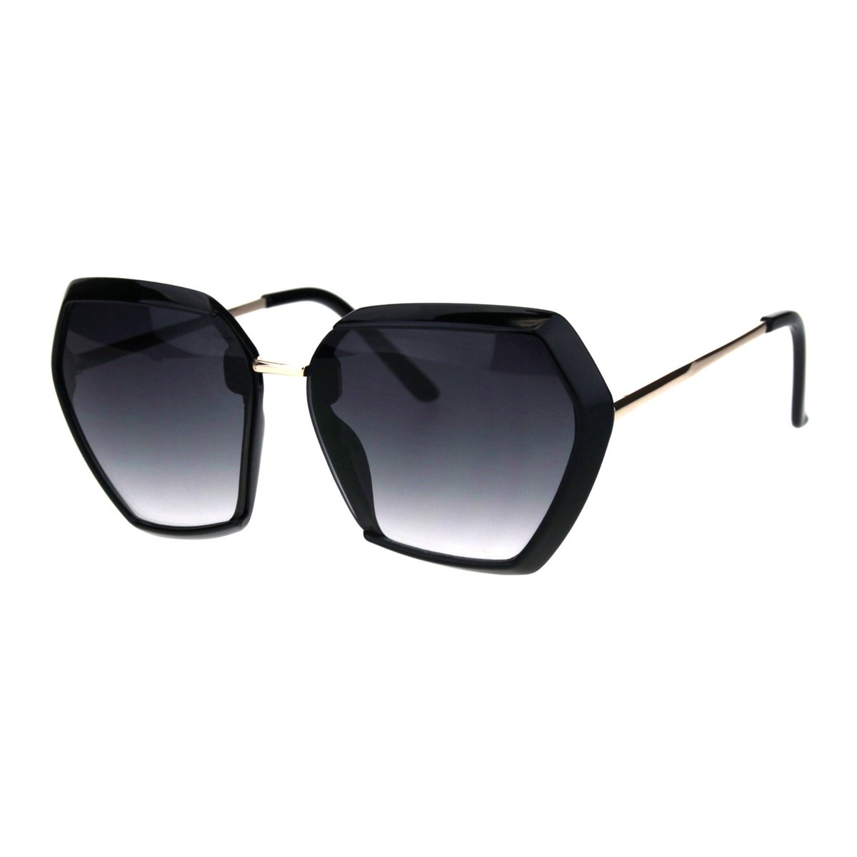 Oversized Square Rectangular Trapezoidal Sunglasses Unisex Spring Hinges UV400 LONDON MOLE® Vegas sunglasses | Cool oversized square  main image 2