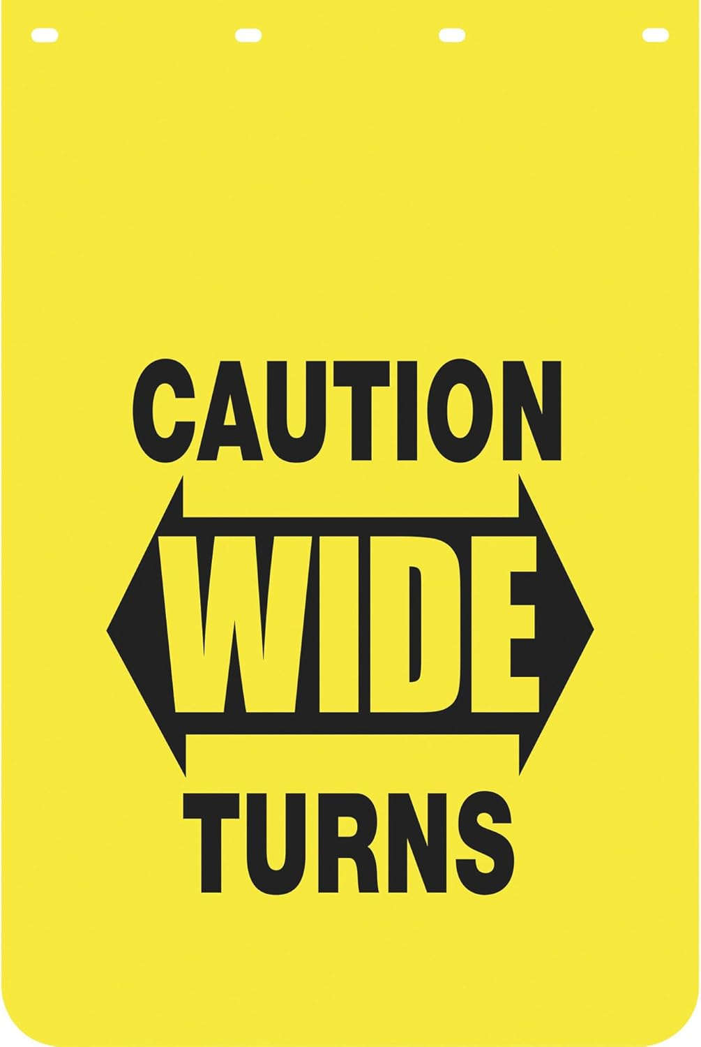 Caution Wide Turns Polymer Semi-Truck Mud Flaps - Pair, 24In. X 36In. Model Numb-image