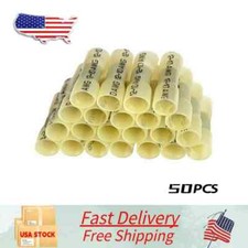 AWG 12-10 Heat Shrink Crimp Terminals Wire Butt Connectors Yellow Waterproof 50X