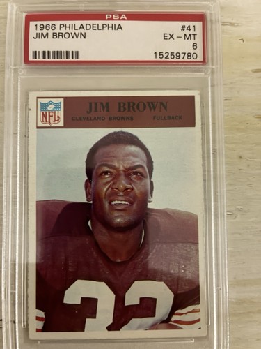 1966 Philadelphia Jim Brown #41 Football Card PSA 6 Cleveland Browns HOF