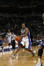 Michael Redd Milwaukee Bucks drives to the basket at their game v- 2002 Photo