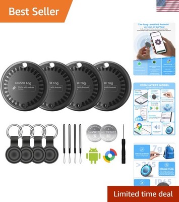 Secure Your Belongings with 4 Waterproof Air Tags for Android - 2  Battery