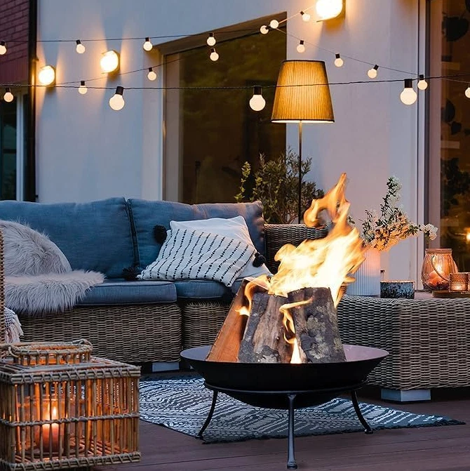 BRACIERE NUOVO LINEA VERA elegante braciere in acciaio nero (57 cm) - Immagine 2 di 4