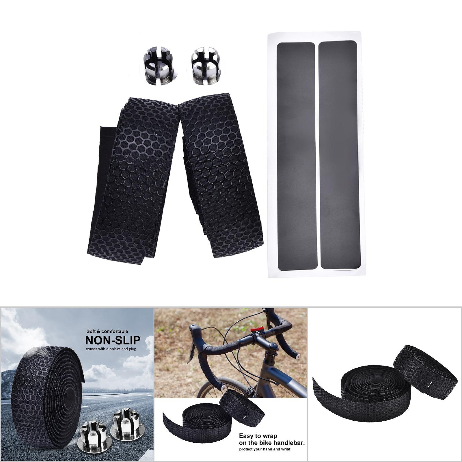 ↑1 Pair Bike Handlebar Tape Anti-Skid Shock Absorption For Road Mountain Bike Us