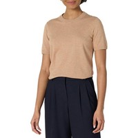 Amazon Essentials Damen Kurzarmpullover Kamelbraun Meliert GrößE