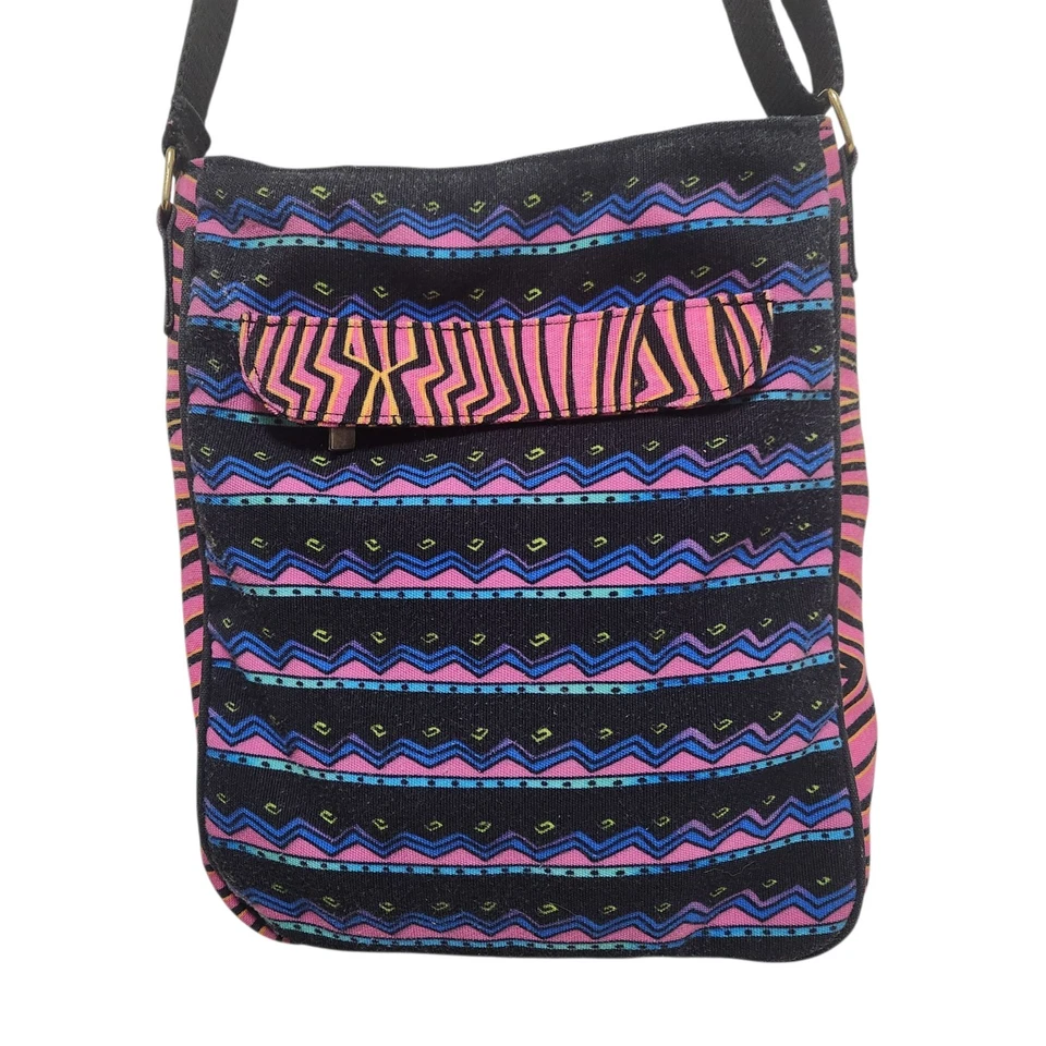 Laurel Burch Wild Stallions Crossbody Shoulder Bag Multicolor Art Boho 12x10x2 - Image 2 of 4