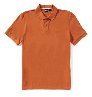 BOSS Hugo Boss Polo Sz Large Burnt Orange 100% Cotton NWT $129 Luxury Designer