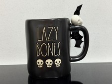 Rae Dunn Black Lazy Bones Mug Large New 