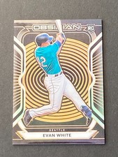 Evan White 2021 Panini Obsidian Orange Etch # ed 23/28