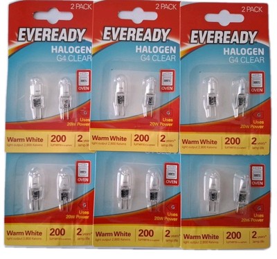 12x Eveready 20W 12V Backofen Herd G4 dimmbar Halogen Birnen Licht Lampe warmweiß