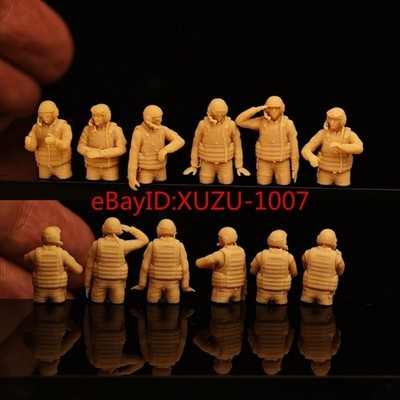 3D printed 1/72/48 Modern US M1A2 SEPv3 Abrams Tank Crew - Half Body 6-Man Set