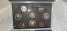 1986 Royal Mint Proof Coin Set 8 UK Coins & Medal In Blue Case with Outer box