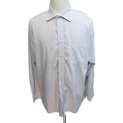 Chemise Chaps Regular Fit Stretch Bleu Carreaux Manches Longues 2XL - Photo 1/4