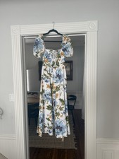 Reformation Marella Linen Dress Size 4  In botanist print, never worn, tags on