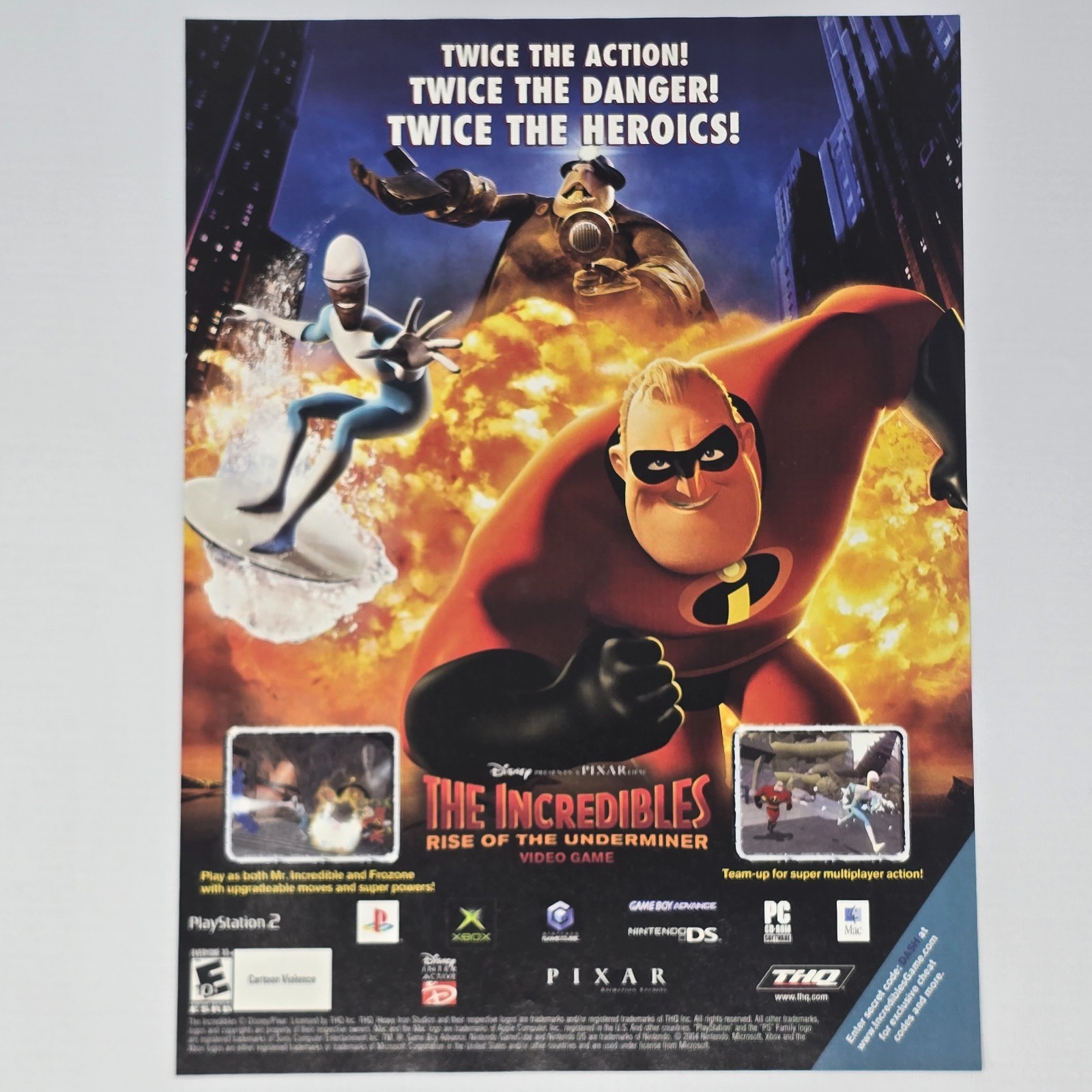 Anuncio/póster impreso The Incredibles Rise Of The Underminer Xbox PS2 PC Heroics