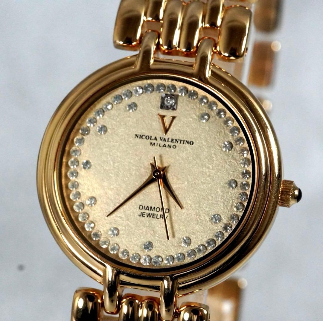 Nicola Valentino Diamond Men's Quartz Gold Watch Genuine thumbnail 6