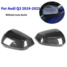For Audi Q3 2019-2023 ABS Carbon Fiber Side Wing Mirror Cover Trim Overlay Cap