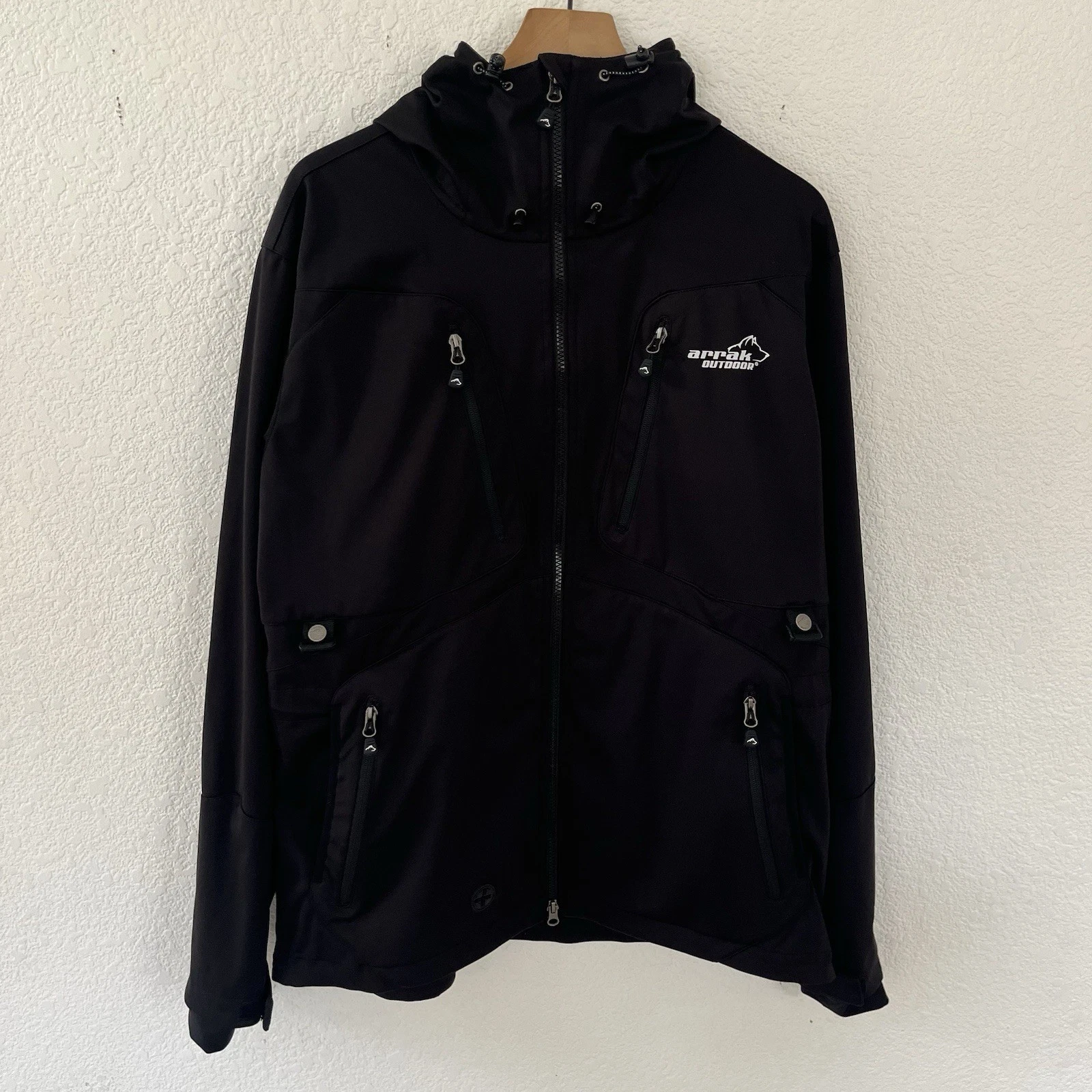 Arrak Outdoor AKKA Mens XL Softshell Jacket WP-3000 Black Sweden - product detail image 1